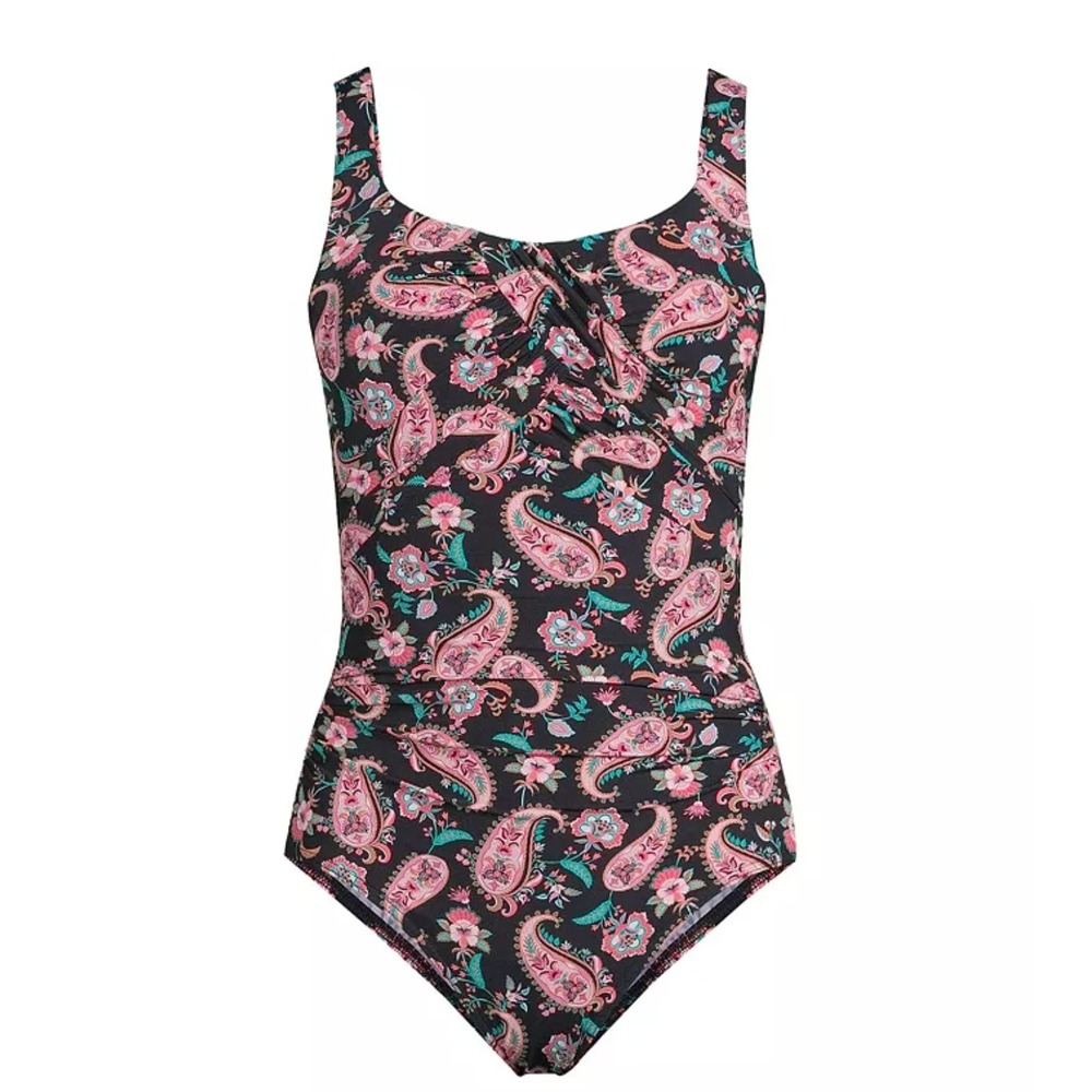 Lands' End SlenderSuit Carmela Tummy Control Scoop Neck One Piece Swimsuit